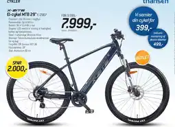 Thansen X-ZITE El-cykel MTB 29 E-2907 tilbud