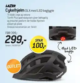 Thansen Cykelhjelm DLX med LED baglygte tilbud
