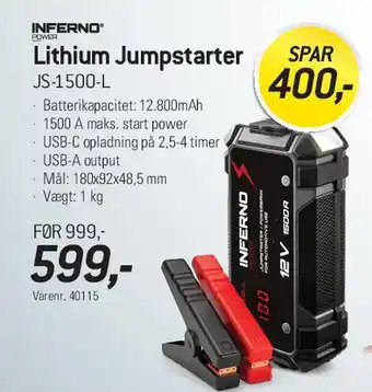 Thansen Lithium Jumpstarter JS-1500-L tilbud