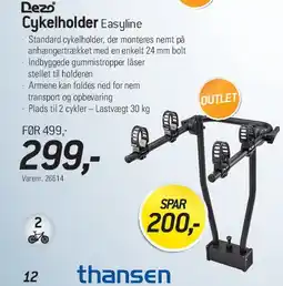 Thansen Cykelholder Easyline tilbud