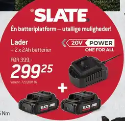 Thansen SLATE Batteripakke (lader + 2 x batterier) tilbud
