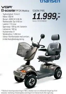 Thansen El-scooter PF2K Mokka tilbud