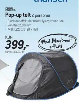 Thansen Pop-up telt (2 personer) tilbud