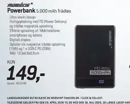 Thansen Powerbank 5.000 mAh Trådløs tilbud