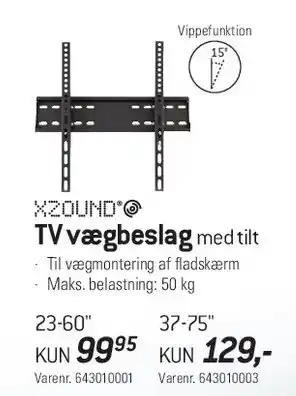 Thansen TV vægbeslag med tilt tilbud
