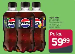 Fleggaard Pepsi Max (flasker / multipak) tilbud
