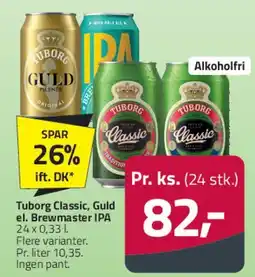Fleggaard Tuborg (Classic / Guld / Brewmaster IPA) tilbud