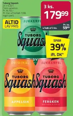 Fleggaard Tuborg Squash (kan / dåse) tilbud