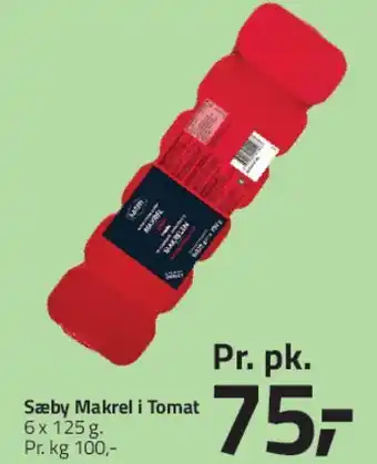 Fleggaard Sæby Makrel i Tomat (6 x 125 g) tilbud