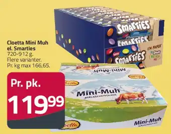 Fleggaard Cloetta Mini Muh / Smarties tilbud