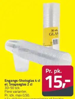 Fleggaard Engangs-Shotsglas / Snapseglas tilbud