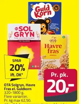 Fleggaard Solgryn / Havre Fras / Guld Korn (morgenmadsprodukter) tilbud