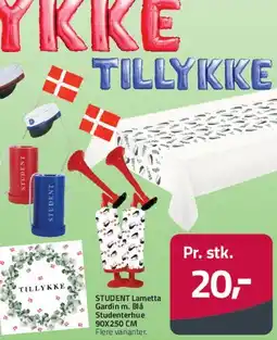 Fleggaard STUDENT Lametta Gardin m. Blå tilbud