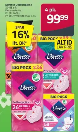Fleggaard Libresse pakker (Big Pack / Dobbeltpakke) tilbud