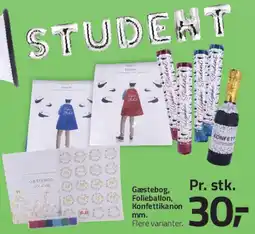 Fleggaard Gæstebog / folieballon / konfettikanon m.m. tilbud