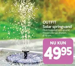 Din Isenkræmmer OUTFIT Solar springvand tilbud