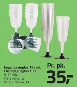 Fleggaard Engangsvinglas / Champagnesglas tilbud