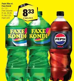 Calle Faxe Kondi / Pepsi Max (1,5 L) tilbud