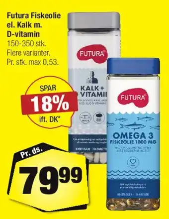 Calle Futura fiskolie / kalk m. D-vitamin tilbud