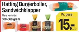 ABC Lavpris Hatting Burgerboller, Sandwichklapper tilbud