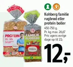 Føtex Kohberg familie rugbrød / protein boller tilbud