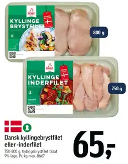 Føtex Dansk kyllingebrystfilet eller -inderfilet tilbud