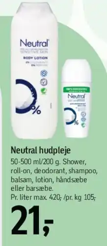 Føtex Neutral hudpleje tilbud