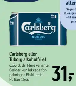 Føtex Carlsberg eller Tuborg alkoholfri tilbud