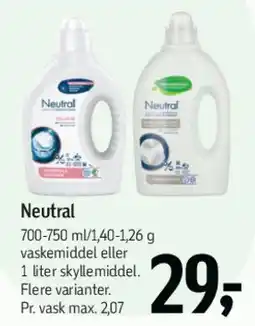 Føtex Neutral vaskemiddel / skyllemiddel tilbud