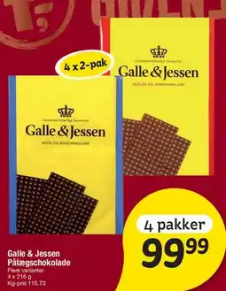 Fakta Tyskland Galle & Jessen Pålægschokolade tilbud