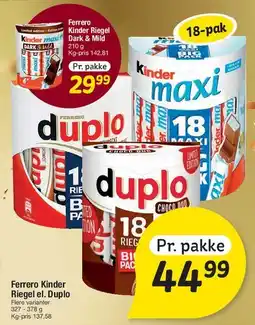 Fakta Tyskland Ferrero Kinder Duplo / Kinder Maxi tilbud