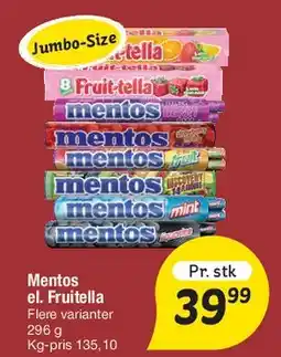 Fakta Tyskland Mentos / Fruitella (Jumbo) tilbud