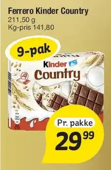 Fakta Tyskland Ferrero Kinder Country tilbud