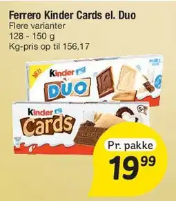 Fakta Tyskland Ferrero Kinder Cards / Duo tilbud
