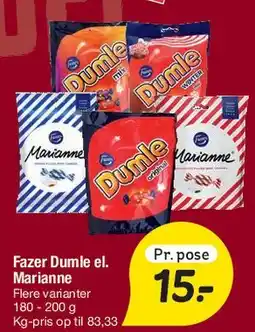Fakta Tyskland Fazer Dumle el. Marianne tilbud