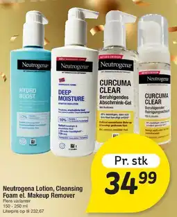Fakta Tyskland Neutrogena Lotion / Cleansing Foam / Makeup Remover (Curcuma Clear mv.) tilbud