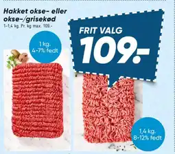 Bilka Hakket okse- eller okse-/grisekød tilbud