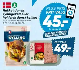 Bilka Hakket dansk kyllingekød eller hel fersk dansk kylling tilbud