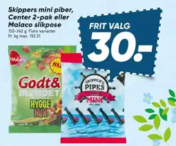 Bilka Skippers mini piber, Center 2-pak eller Malaco slikpose tilbud