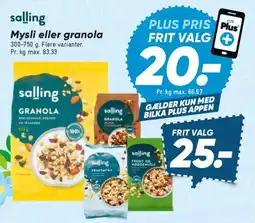 Bilka Salling Mysli eller granola tilbud