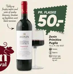 Bilka Zonin Primitivo Puglia tilbud