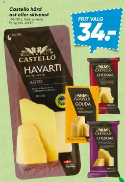 Bilka Castello hård ost eller skiveost tilbud