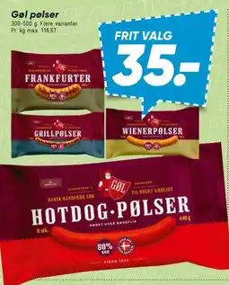 Bilka Gøl pølser tilbud