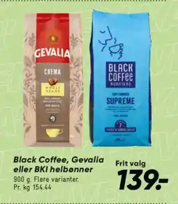 Bilka Black Coffee, Gevalia eller BKI helbønner tilbud