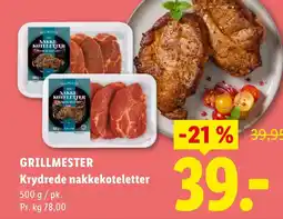Lidl GRILLMESTER Krydrede nakkekoteletter tilbud