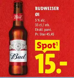 Lidl BUDWEISER Øl tilbud