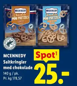 Lidl MCENNEDY Saltkringler med chokolade tilbud