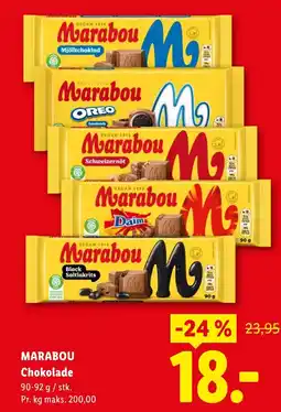 Lidl MARABOU Chokolade tilbud