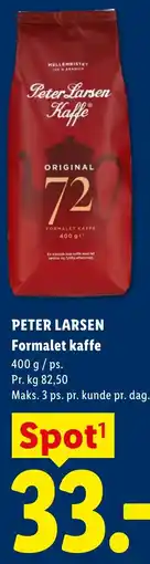 Lidl PETER LARSEN Formalet kaffe tilbud