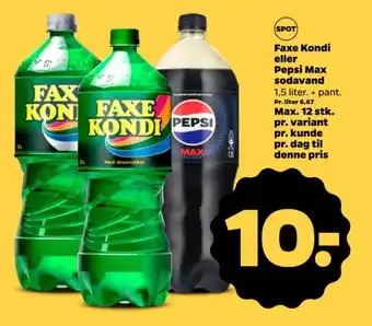 Faxe kondi pepsi eller pepsi max sodavand